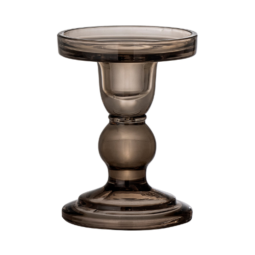 Bloomingville Joslyn Lysestage i Gråt Glas 11,5 cm