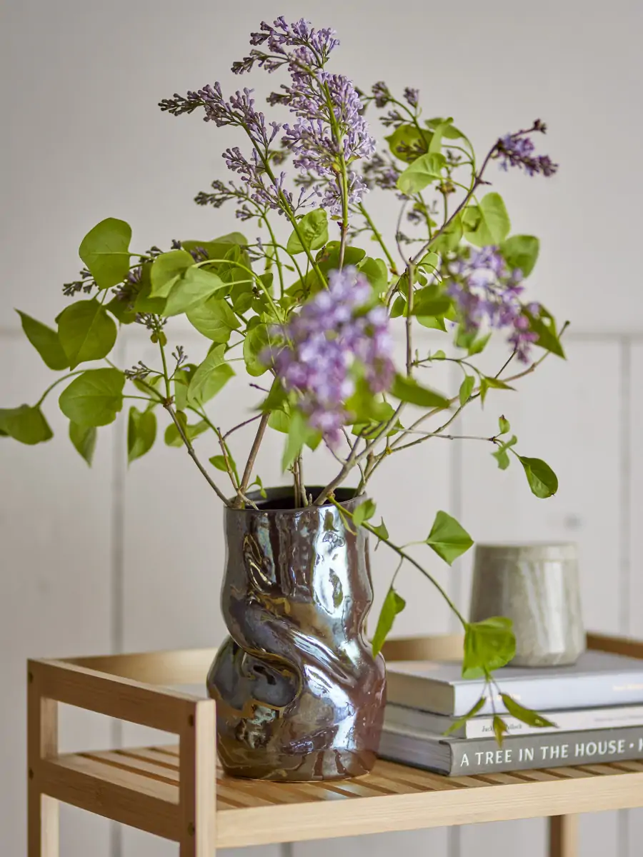Bloomingville Apio Vase i Sort Stentøj 22,5 cm