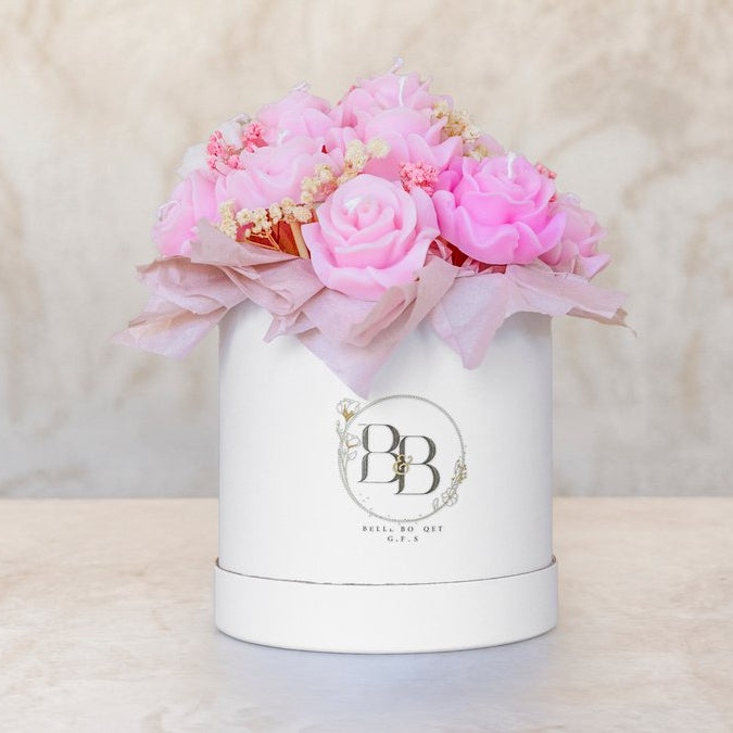 Blomsterlys buket - pink/rosa