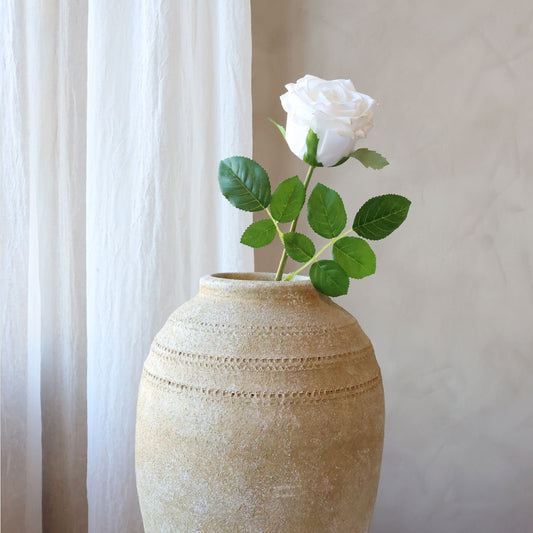 Fleur Rose Silk Touch – Kunstig Hvid Rose Dekoration