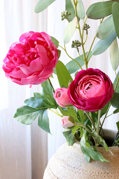 Fleur Pæon Silk Touch – Naturtro kunstig pæon