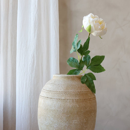 Fleur Pæon Silk Touch – Hvid kunstig pæon