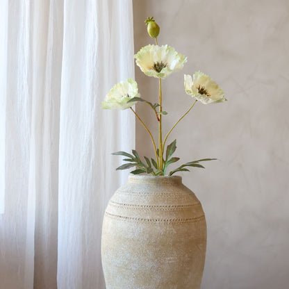 Fleur Valmue Creme – Kunstig Valmueblomst Dekoration