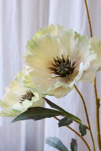 Fleur Valmue Creme – Kunstig Valmueblomst Dekoration