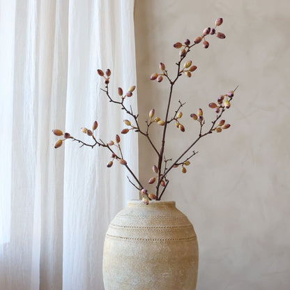 Fleur Gren med Bær Dusty Rose – Kunstig Gren 96 cm