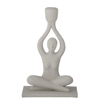 Bloomingville Lucie Lysestage Yoga Hvid Polyresin