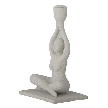Bloomingville Lucie Lysestage Yoga Hvid Polyresin