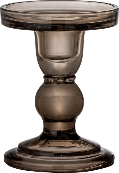 Bloomingville Joslyn Lysestage i Gråt Glas 11,5 cm