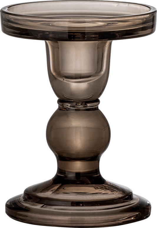 Bloomingville Joslyn Lysestage i Gråt Glas 11,5 cm