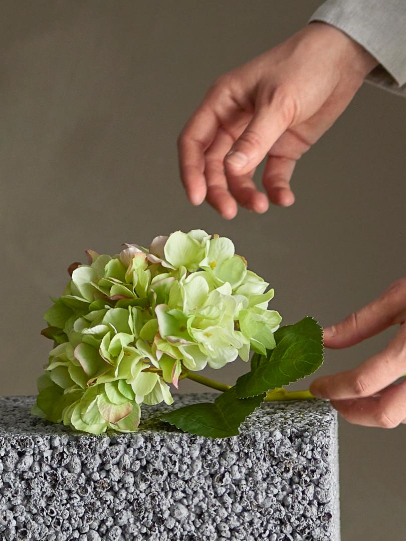 Bloomingville Kunstig Hortensia Stilk Rosa/Grøn 36 cm