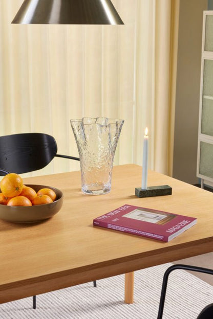 Ruffle Vase i klart tekstureret glas – 30 cm
