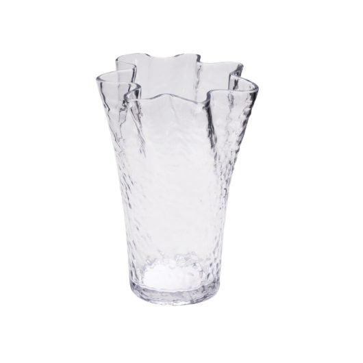Ruffle Vase i klart tekstureret glas – 30 cm