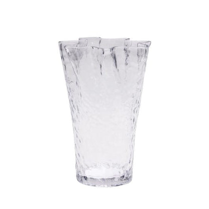 Ruffle Vase i klart tekstureret glas – 30 cm