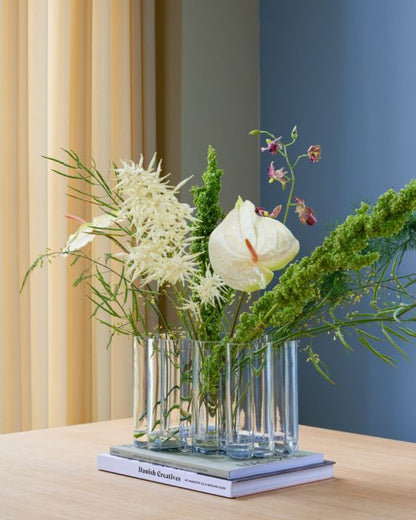 Umber Vase i klart mundblæst glas – 30 cm